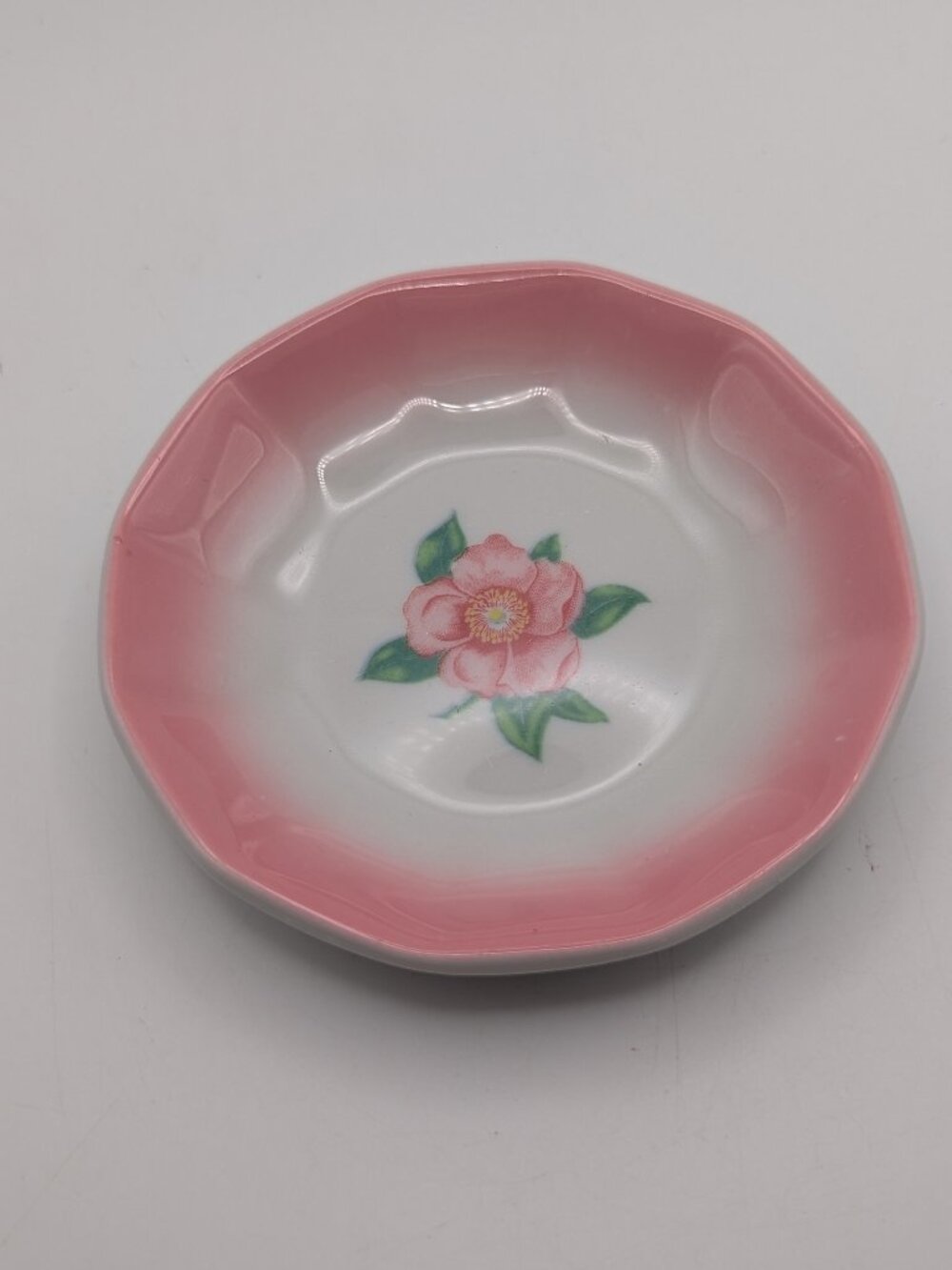 Shenango Pink Rose China Butter Pat Dish 3" USA